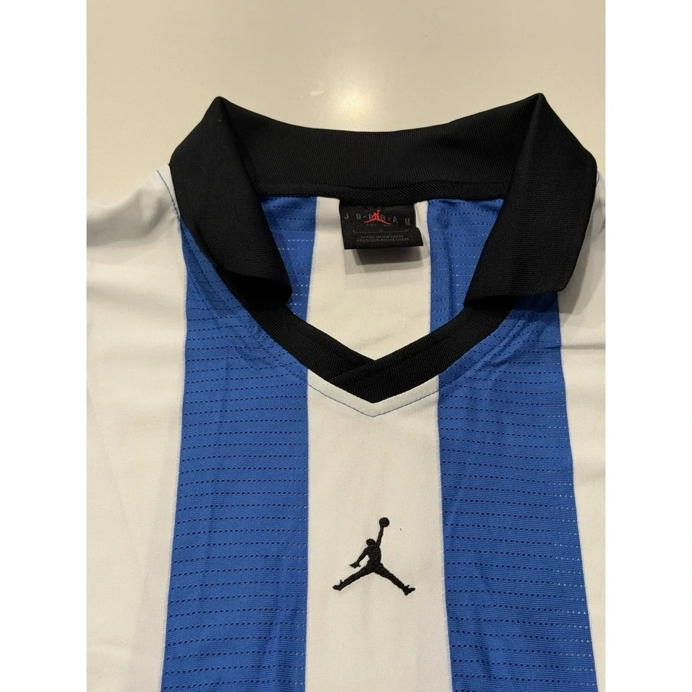 Jordan Brooklyn Collegiate Goalie Top HV0107-133 Mens Large Blue White Stripe